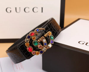 2  double G irregular colored diamond belts