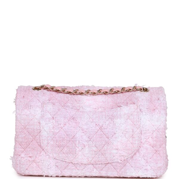 CC Medium Classic Double Flap Bag Rose Sakura Tweed Light Gold Hardware - Image 4