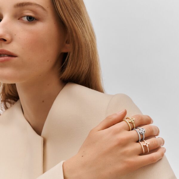 Idylle Blossom Rose Gold and Diamond Double Row Ring - Afbeelding 4