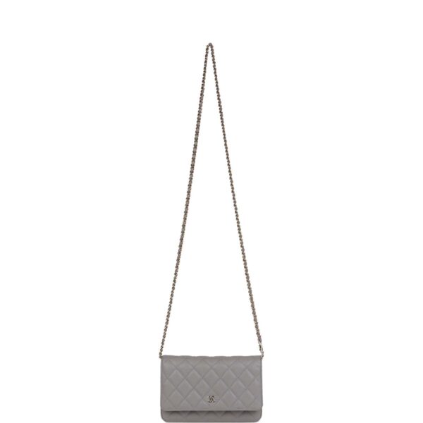 CC Wallet on Chain WOC Grey Caviar Light Gold Hardware - Billede 6