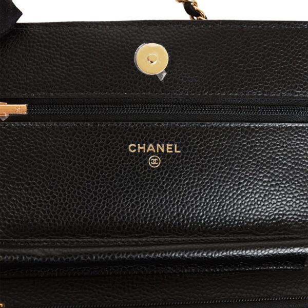CC Wallet on Chain WOC Black Caviar Gold Hardware - Image 7