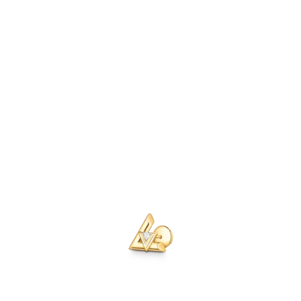 Louis Volt One Yellow K Gold and Diamond Stud Earrings - Single - Billede 2