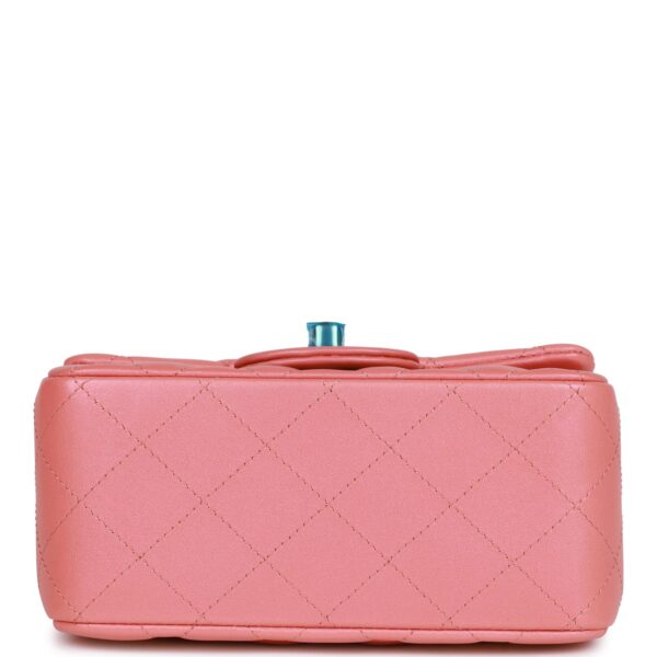 CC Mini Square Flap Bag Pink Lambskin Light Gold Hardware - Image 5