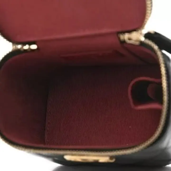 CC Calfskin Quilted Mini Perfect Fit Vanity Case With Chain Black - Bild 3