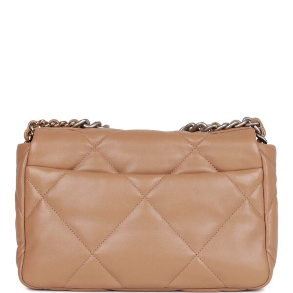 CC Medium 19 Flap Bag Beige Calfskin Mixed Hardware - Afbeelding 3