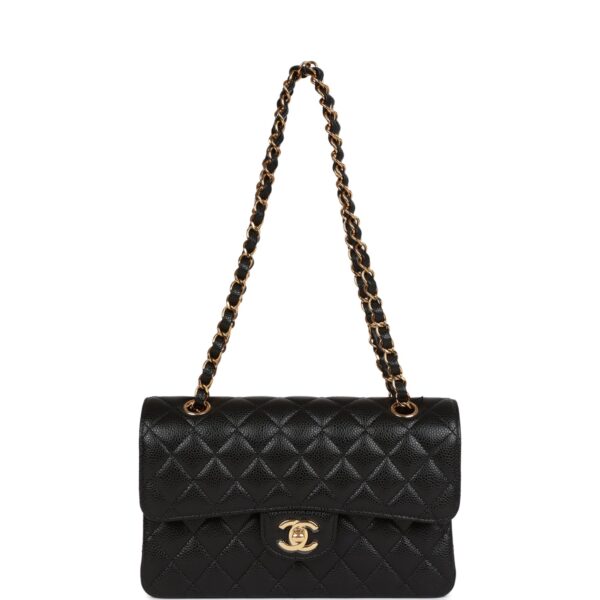 CC Small Classic Double Flap Black Caviar Gold Hardware - Immagine 6