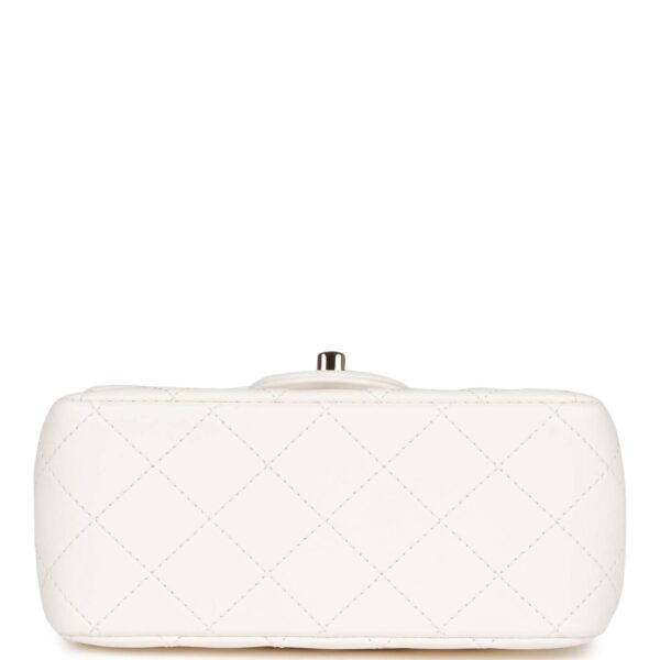 CC Pearl Crush Mini Square Flap Bag White Lambskin Light Gold Hardware - Image 5