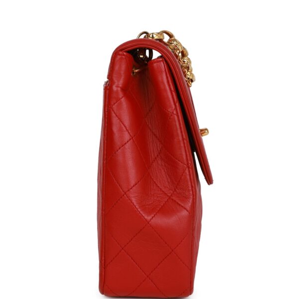 Vintage CC Trapeze Flap Bag Red Lambskin Gold Hardware - Image 2