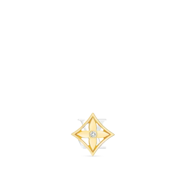 Idylle Blossom Yellow and White Gold and Diamond Reversible Single Stud Earrings
