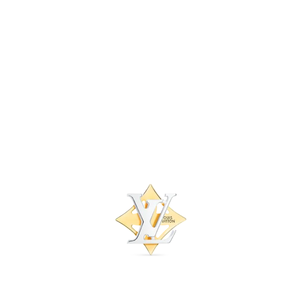 Idylle Blossom Yellow and White Gold and Diamond Reversible Single Stud Earrings - Image 2